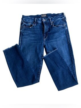 MOTHER The Looker Ankle Fray Skinny Jeans High Rise Size 25 Dark Wash